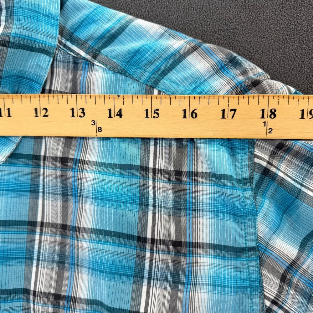 Kuhl Mens Blue Plaid Short Sleeve Button Down Hiking Shirt Large Pockets - Picture 5 of 15